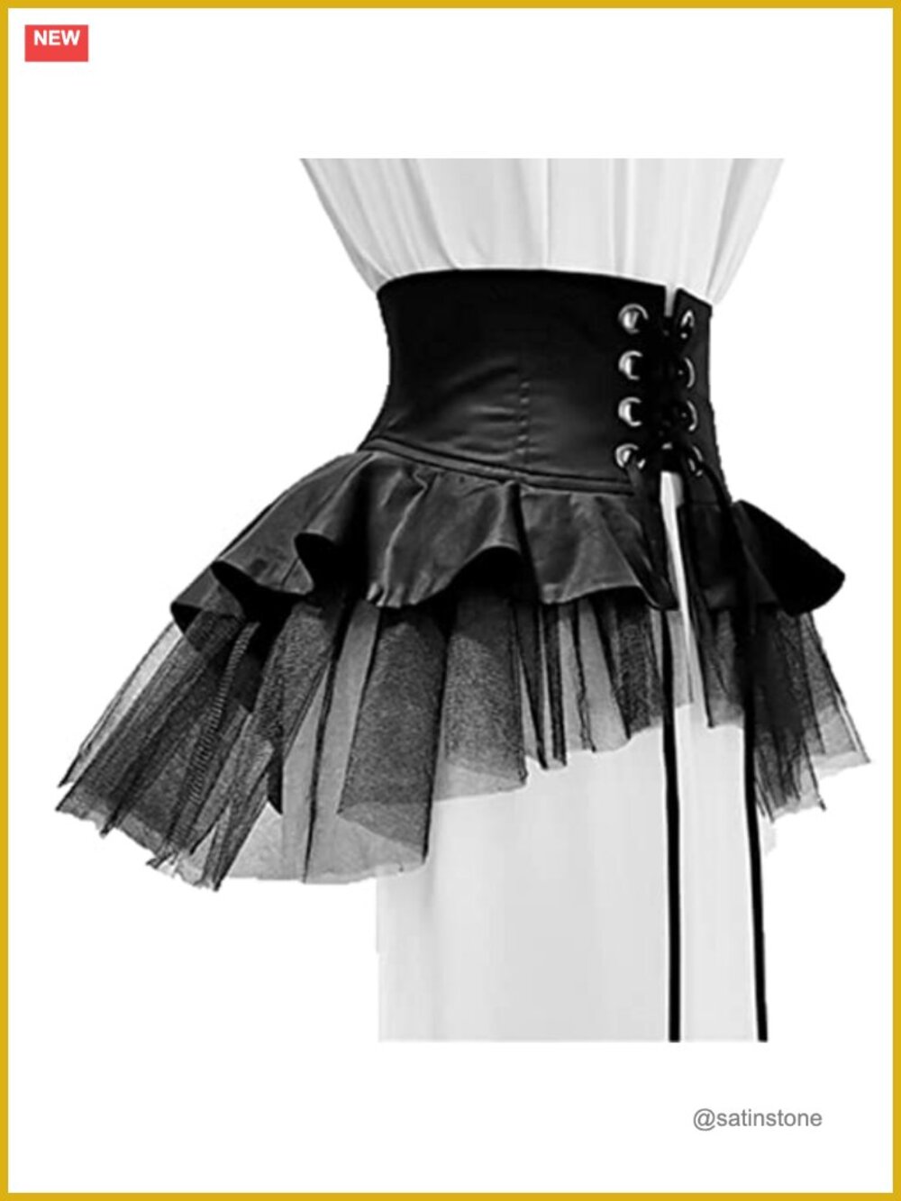 Gothic Steampunk Bustle Skirt Ruffle Overskirt Tutu Cosplay Costume